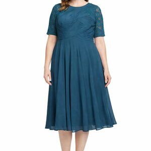 JJs House Elegant Teal Evening Dress EUC